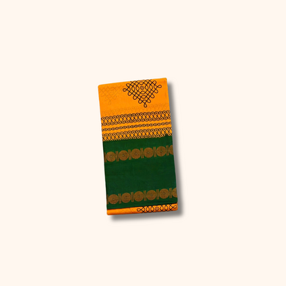 Mustard Yellow Sungudi Cotton Saree with Bottle Green Traditional Border – Running Blouse