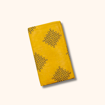 Mustard Yellow Sungudi Kolam Saree – Traditional Cotton Saree